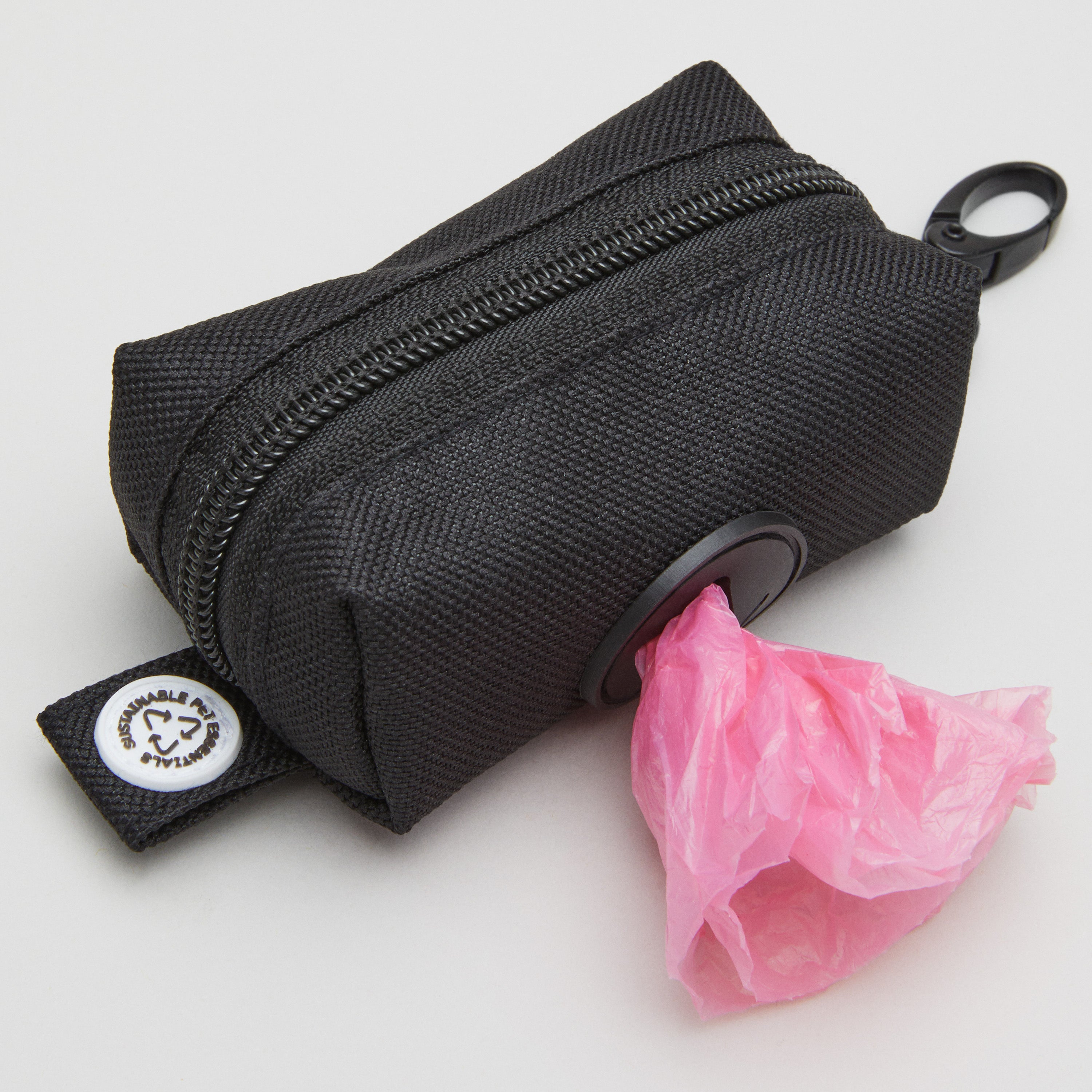 Pitch Black Dog Collar Walk Kit + Poop Bag Holder - Barkalot