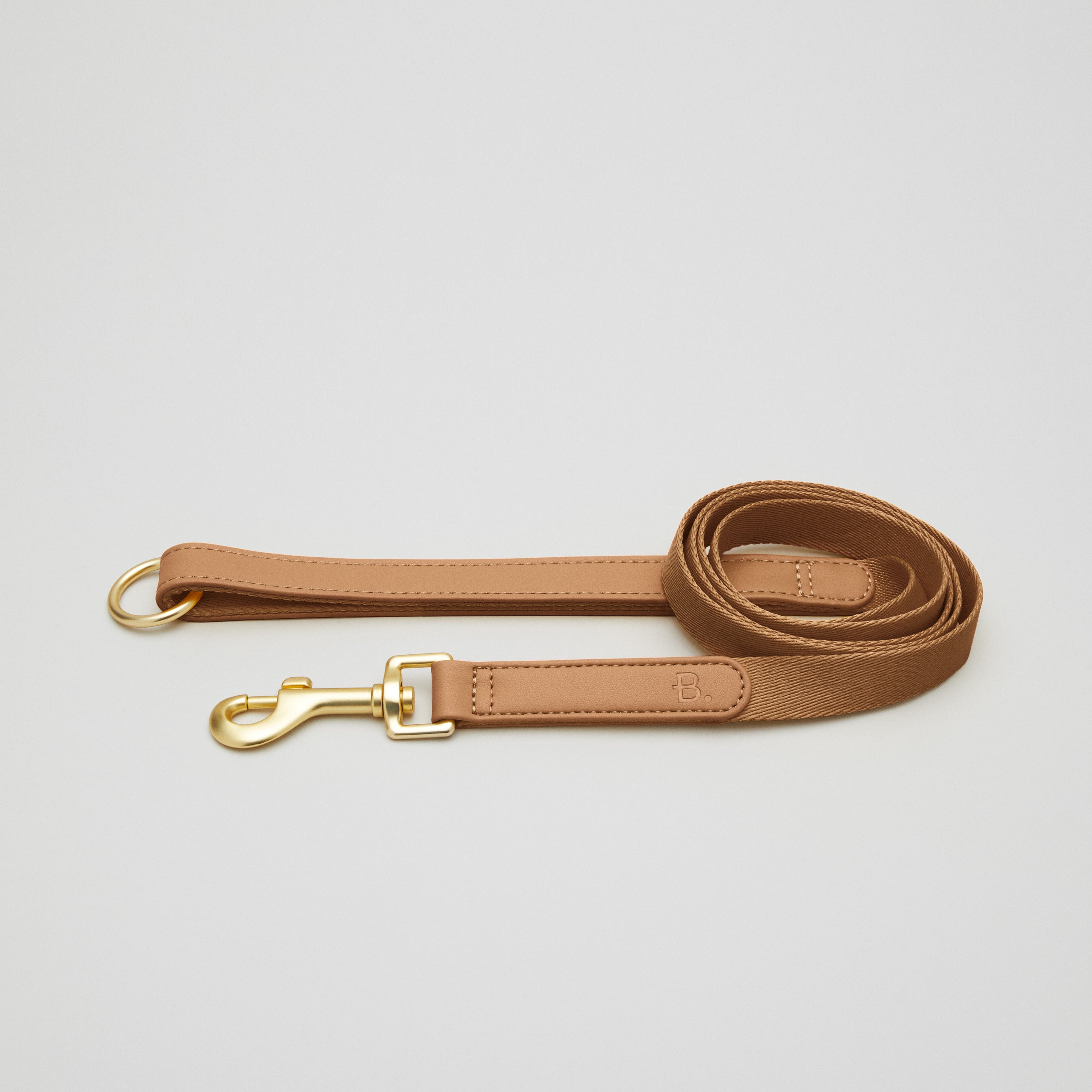 Beige Dog Collar Walk Kit + Poop Bag Holder