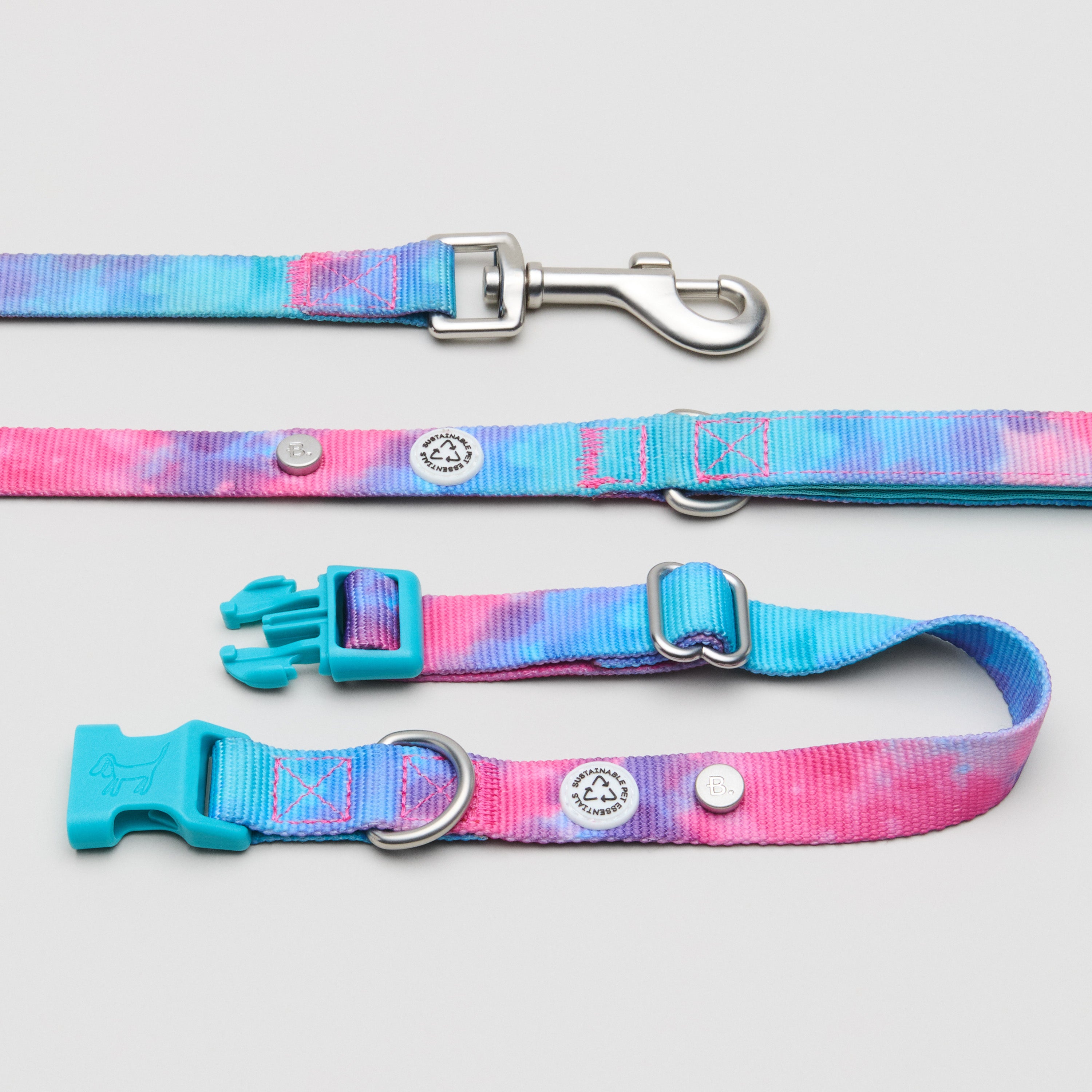 Tie Dye Multi hundhalsband Walk kit