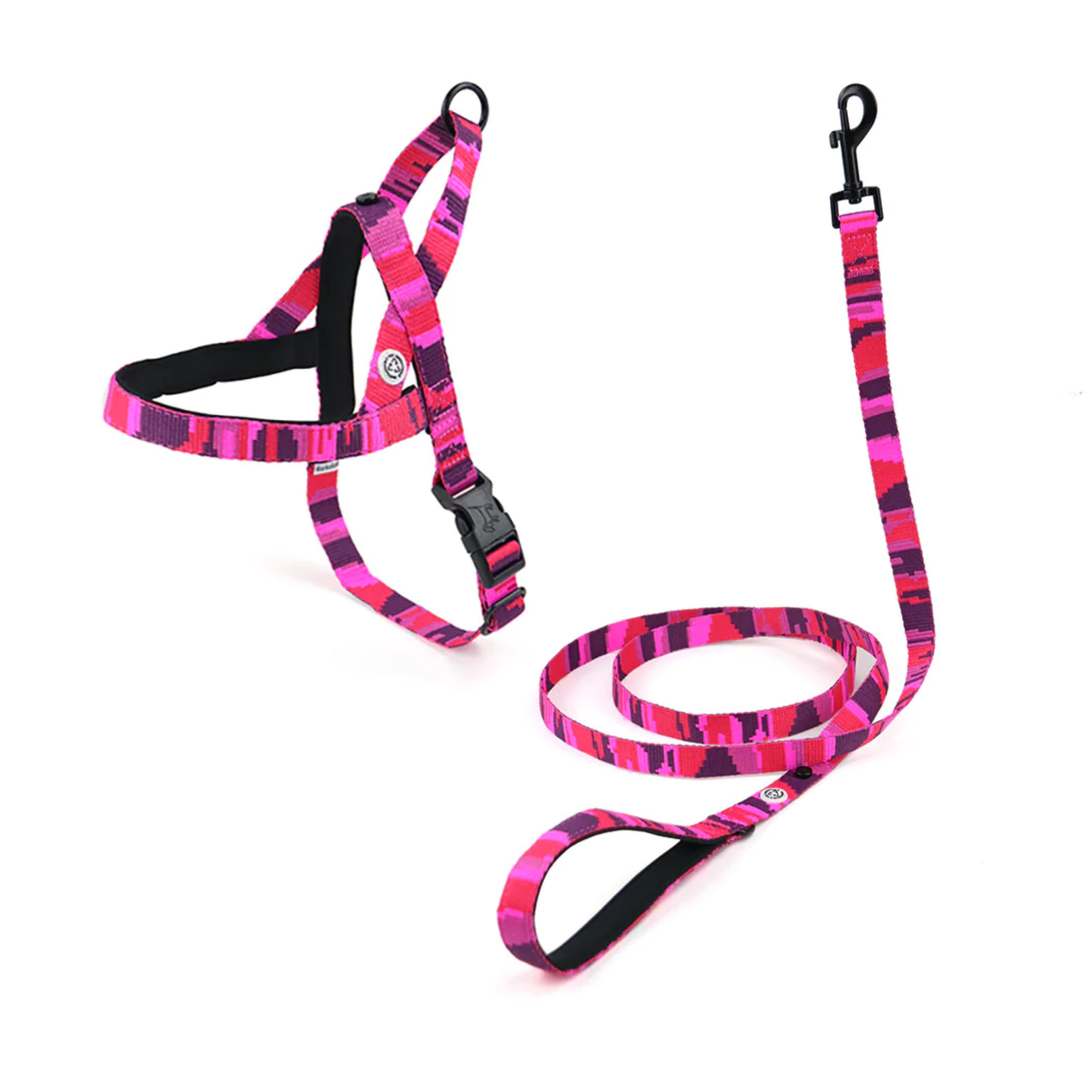 Pink Camo Dog Harness Walk Kit